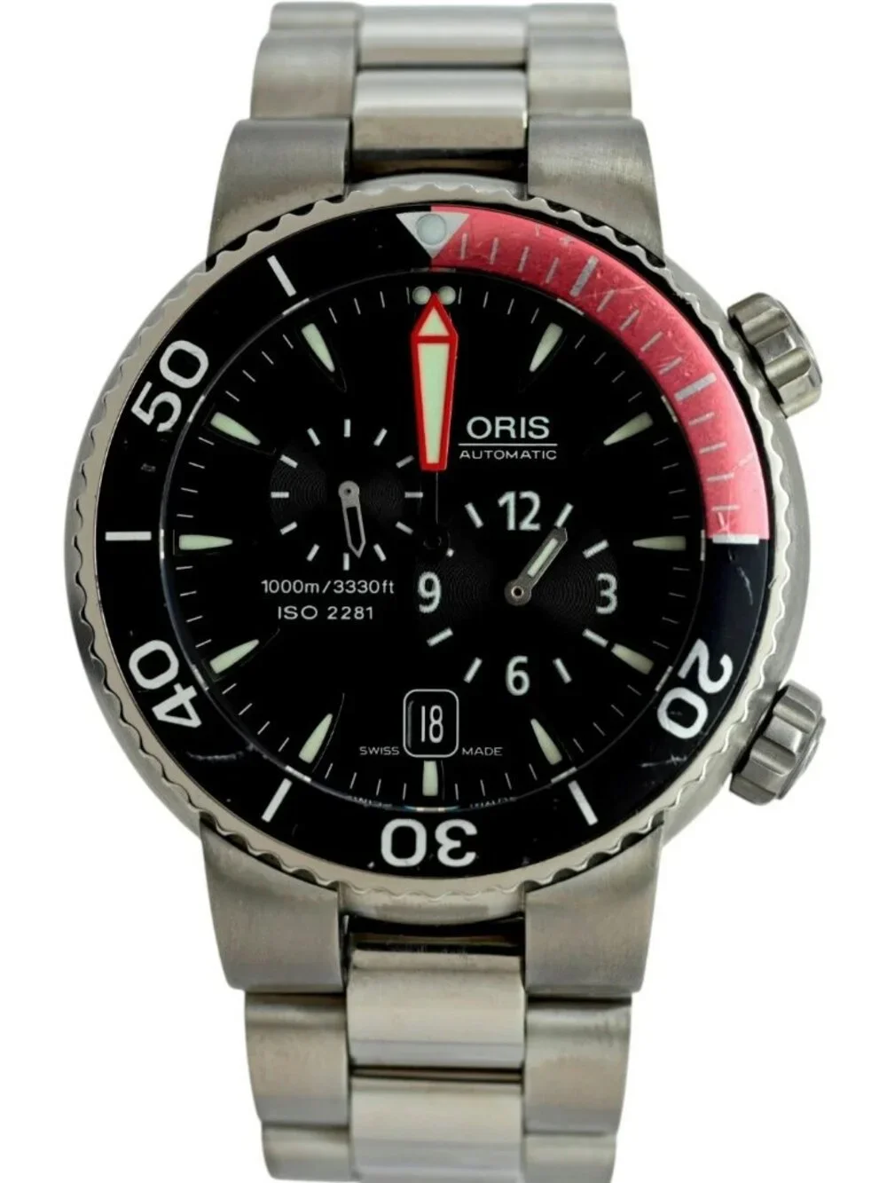 Oris 44mm Men's Regulator Diver Automatic Titanium 1000M Watch! Ref: 649-7541!